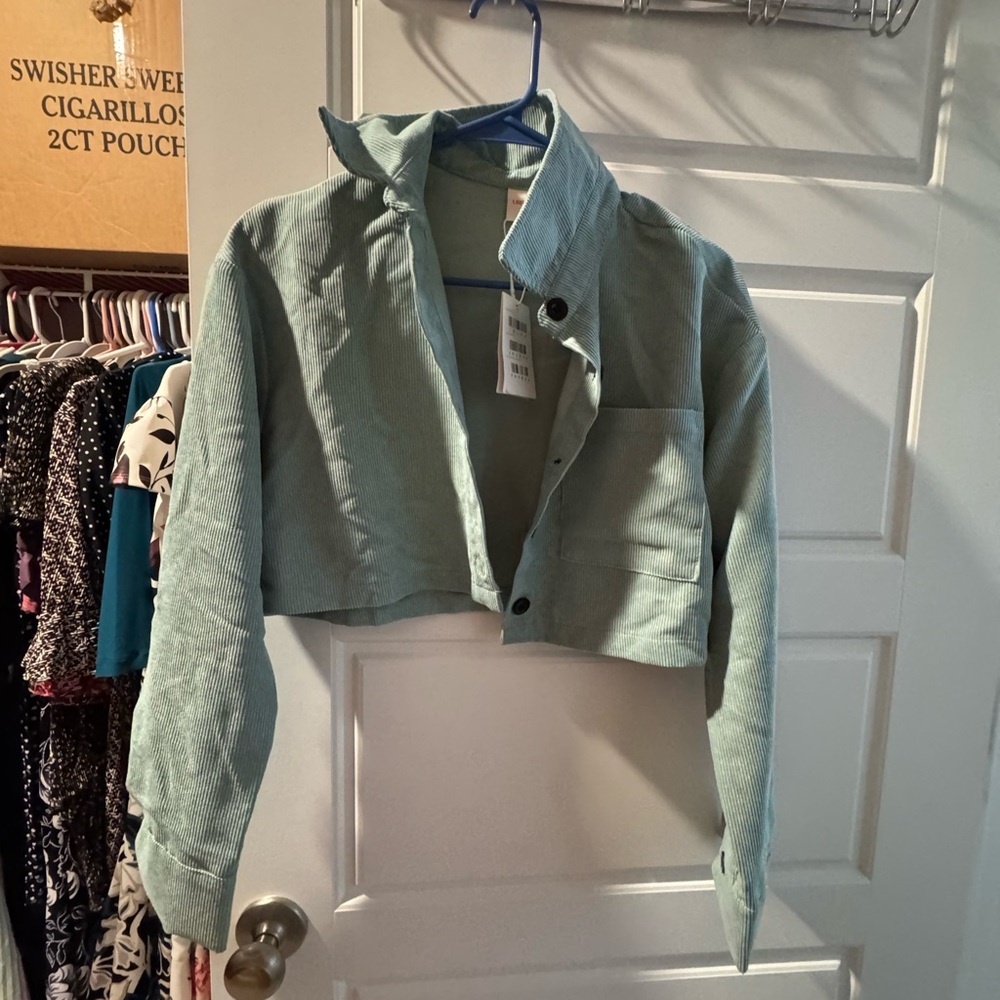 Mint Green Cropped Jacket